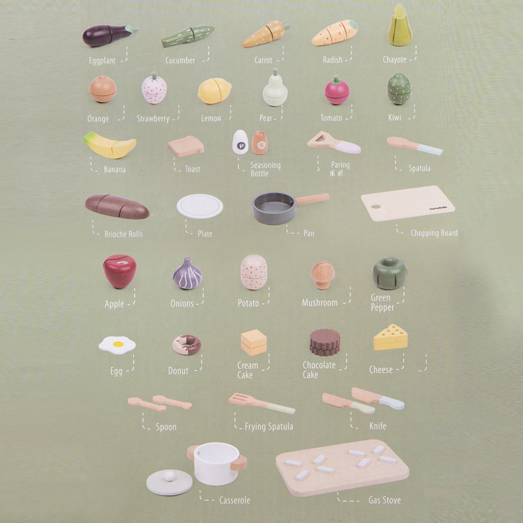 Mini Wooden Cooking Kitchen Play Set