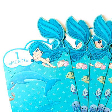 Mermaid 1st Birthday 12 Months Baby Photo Banner