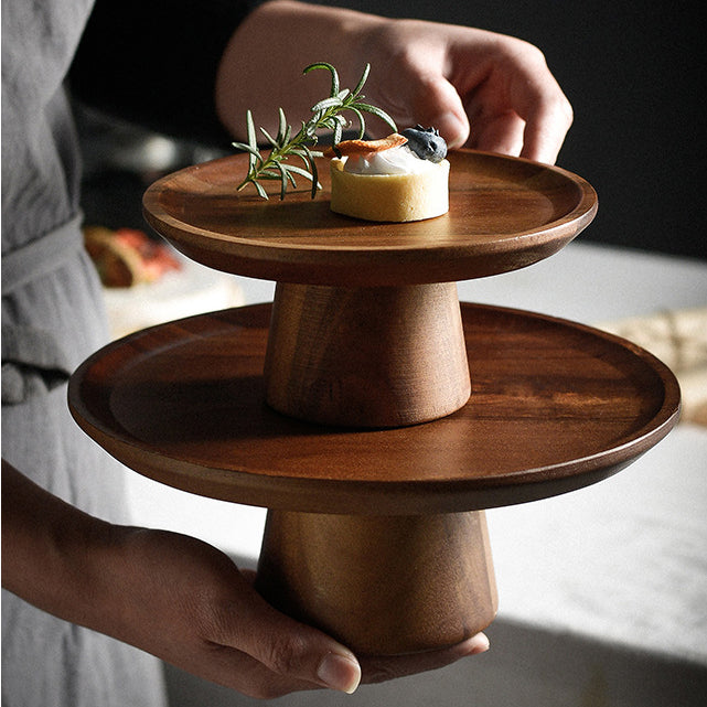 Acacia Wooden Cake Tray Stand