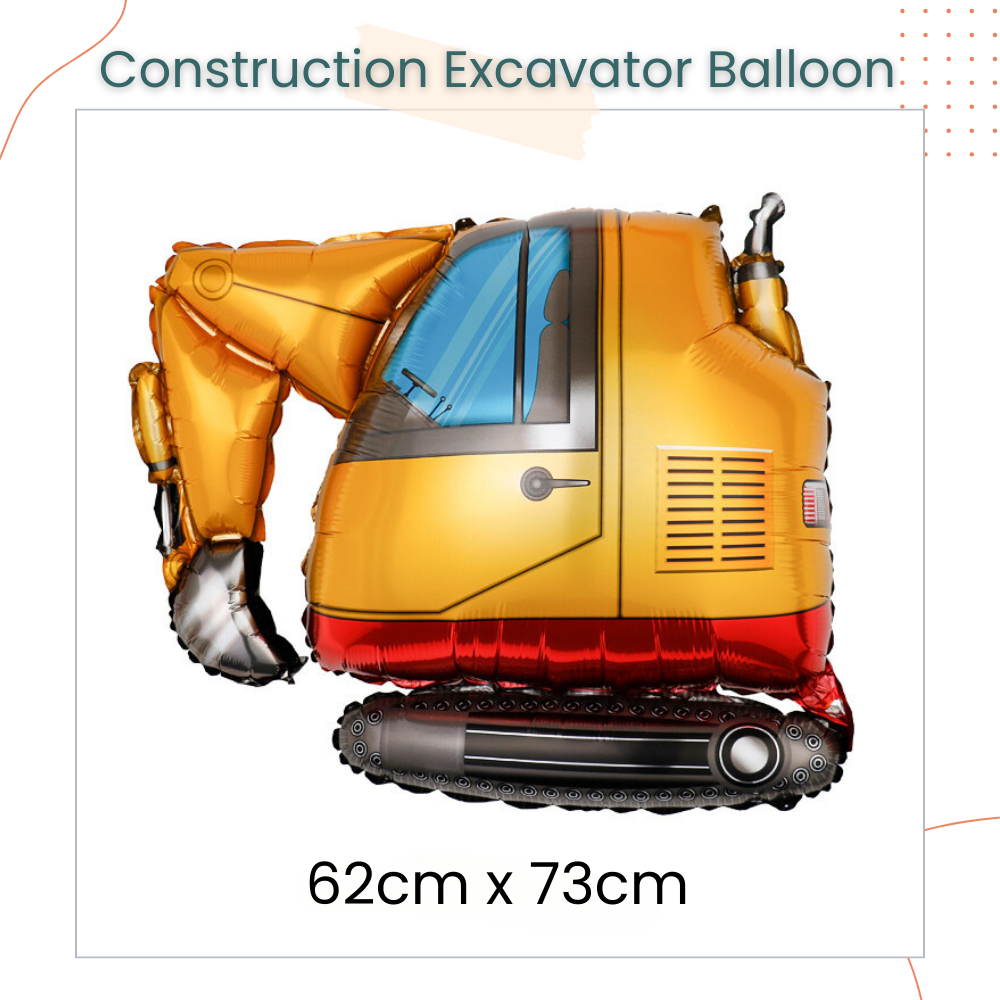 Construction Foil Balloon Happy Birthday Decoration