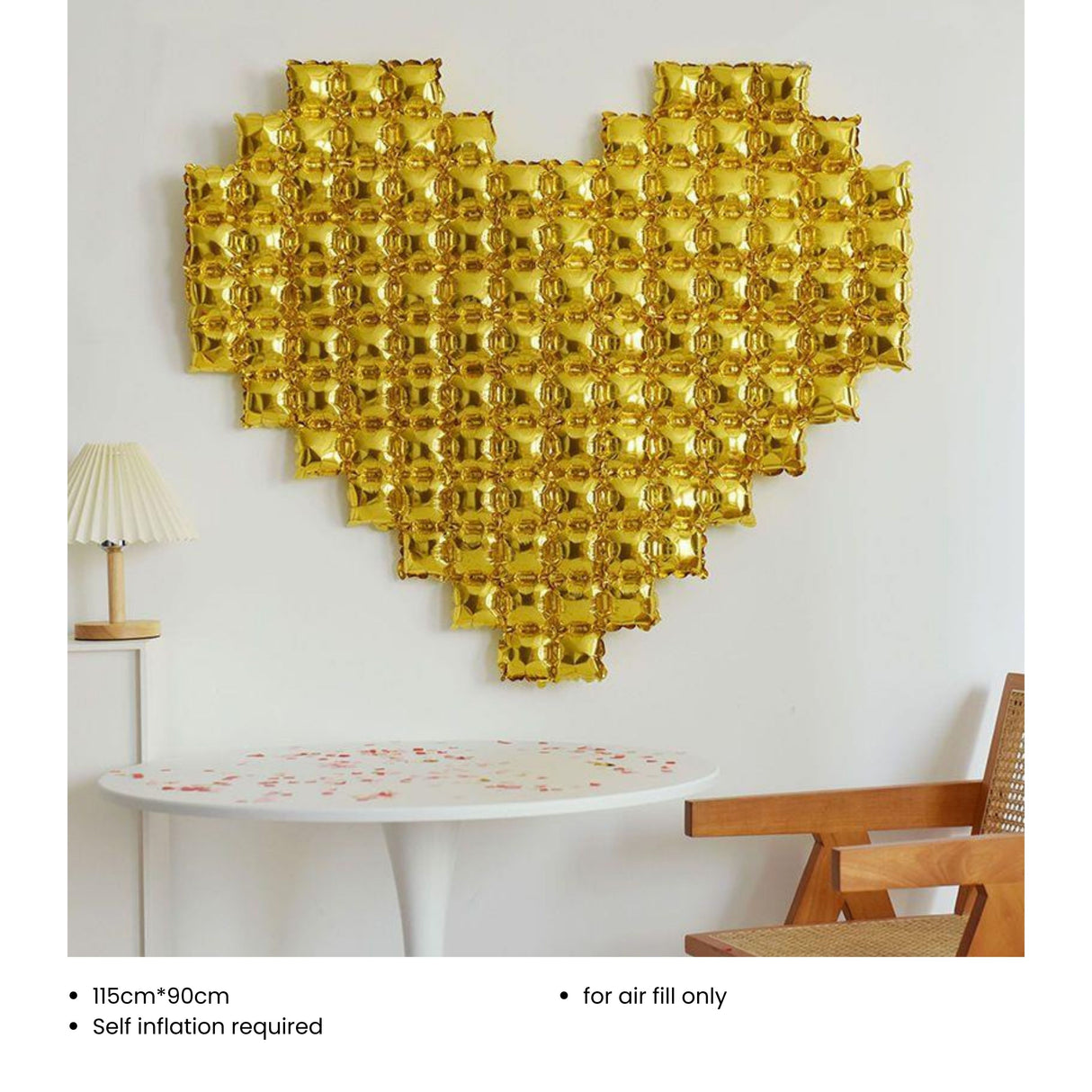 Checked Heart Shape Foil Balloon