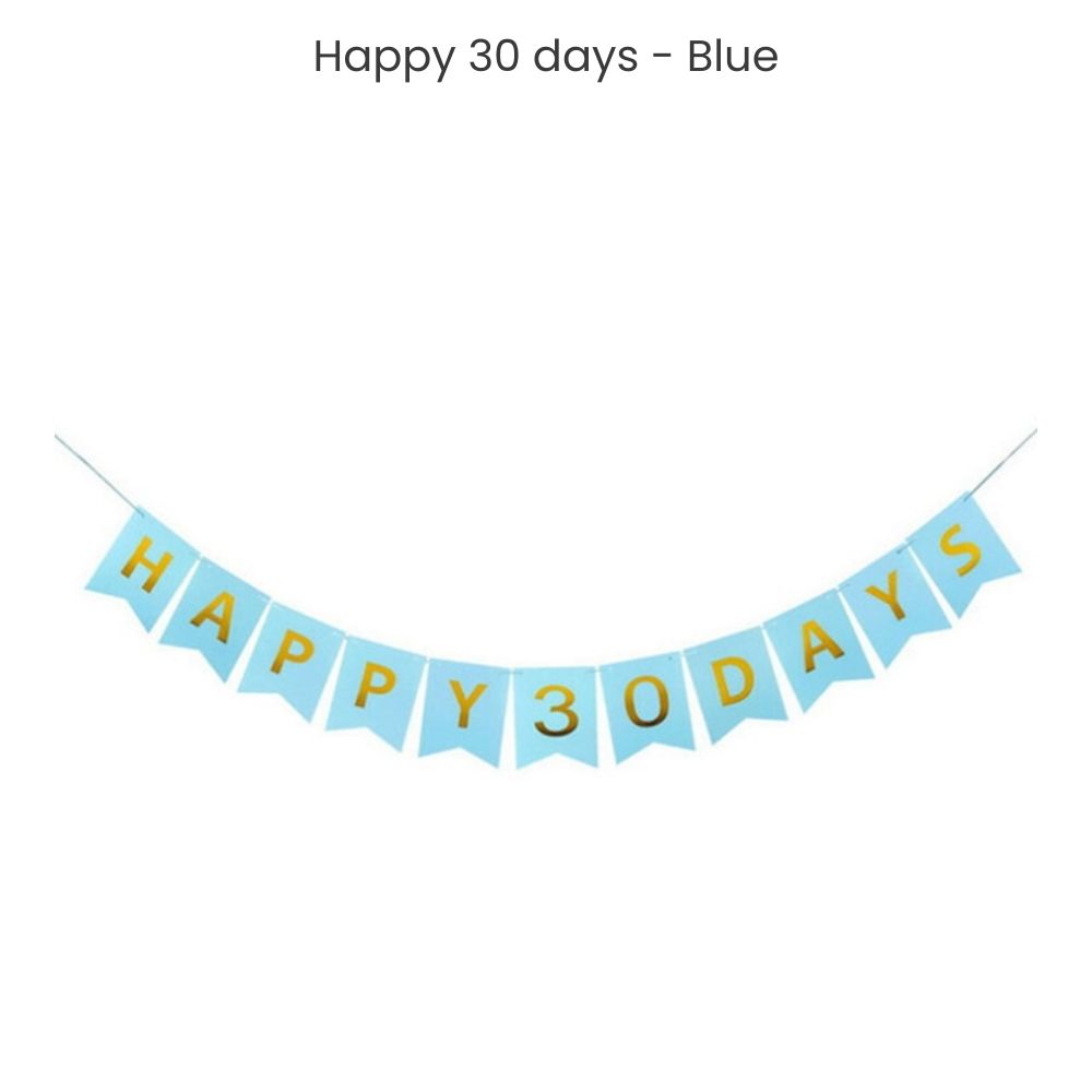 Happy 30 days banner Happy full month banner