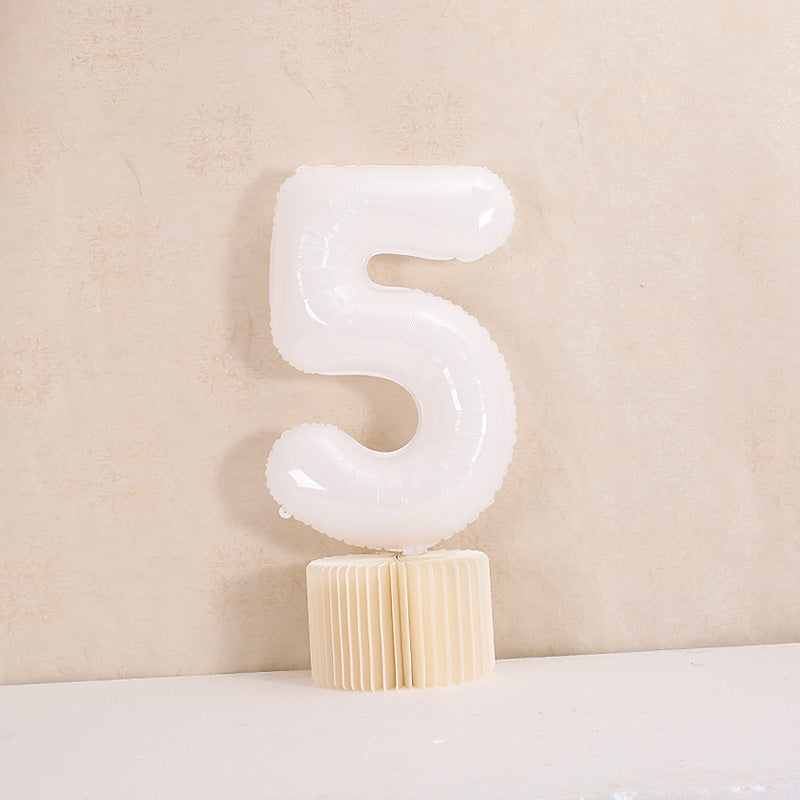 40 inch White Giant Number Foil Balloon