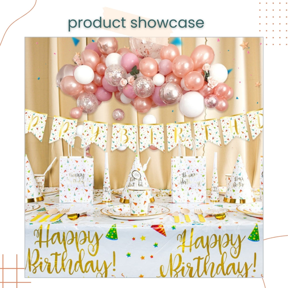 Colorful Happy Birthday Rainbow Party Hat Disposable Tableware