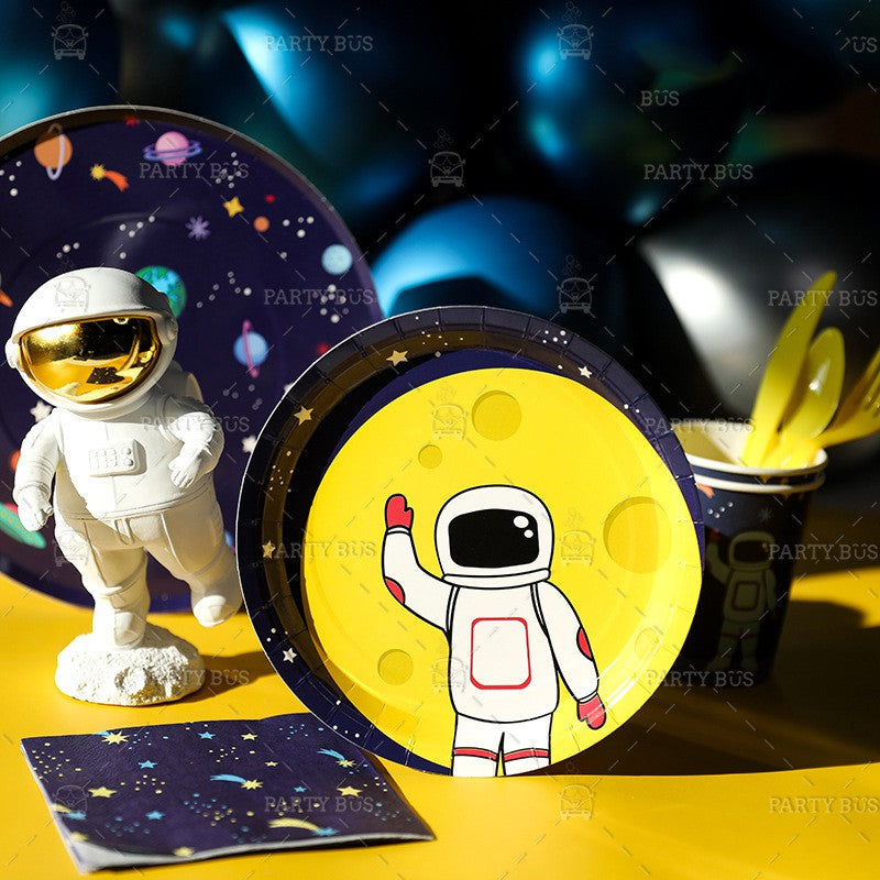 Space Theme Napkins Tableware paper plates for kids birthday parties events
