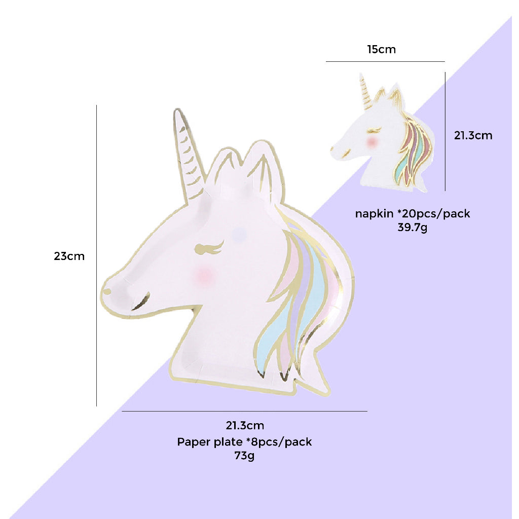 Pastel Unicorn Disposable Paper Plate (8pcs)