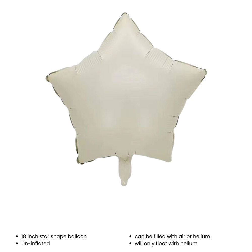 18 inch Matt Heart Star Shaped Foil Balloon