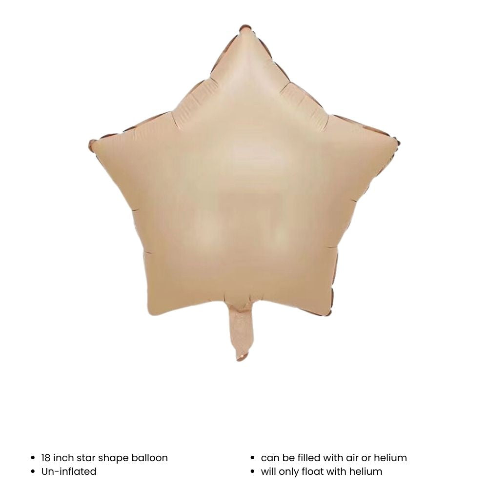 18 inch Matt Heart Star Shaped Foil Balloon