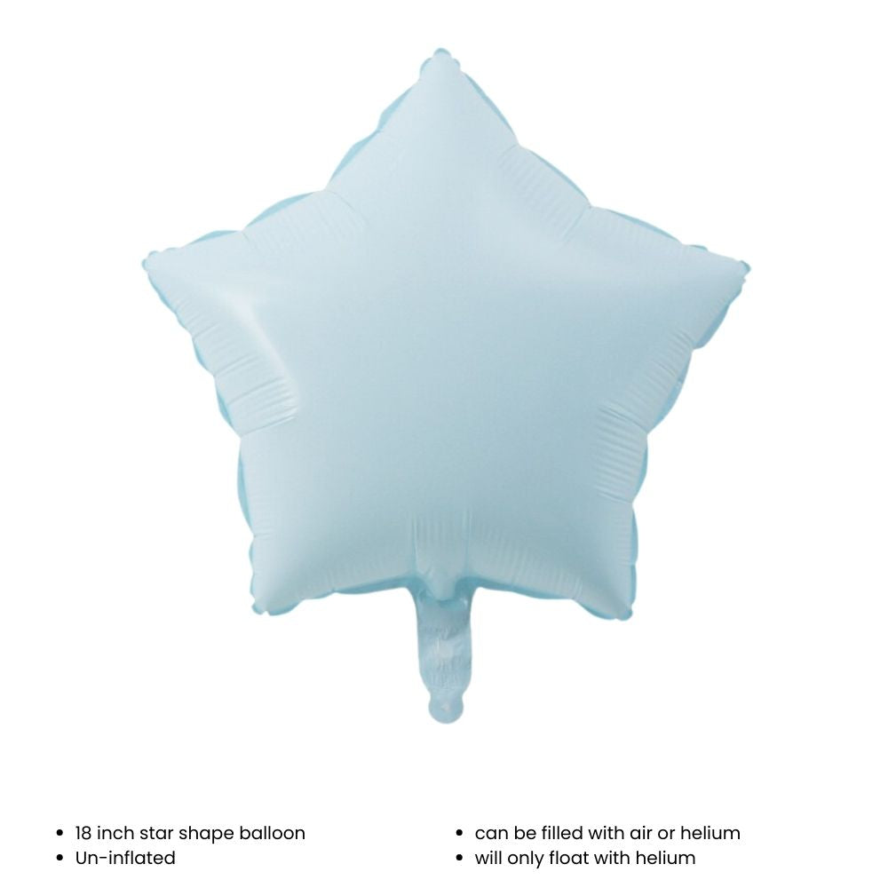 18 inch Matt Heart Star Shaped Foil Balloon