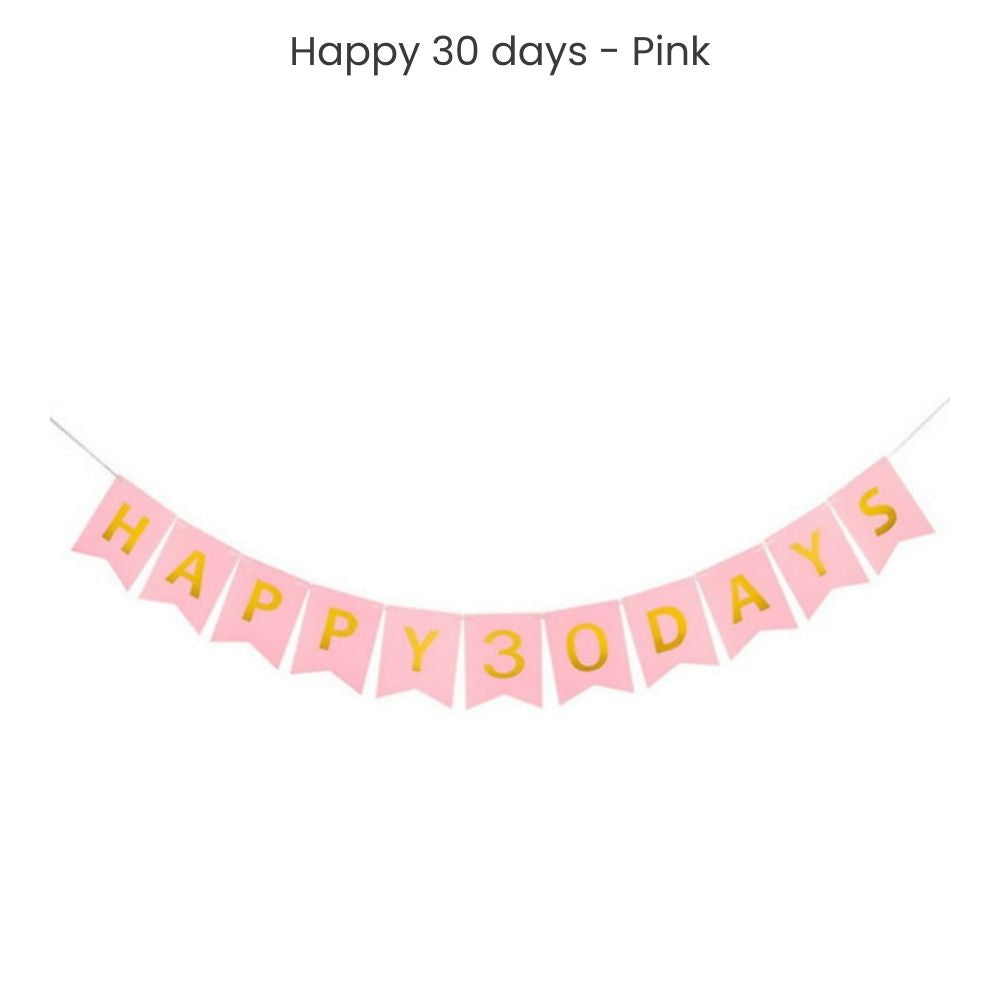 Happy 30 days banner Happy full month banner