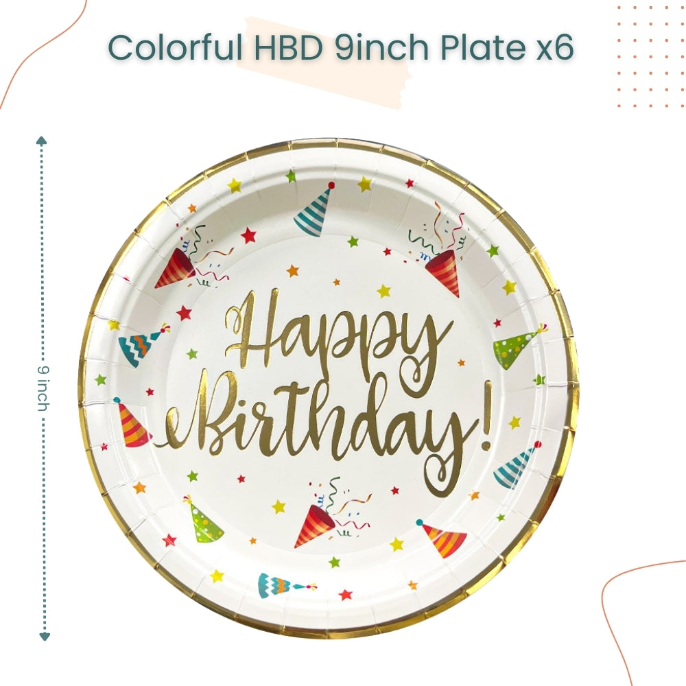 Colorful Happy Birthday Rainbow Party Hat Disposable Tableware