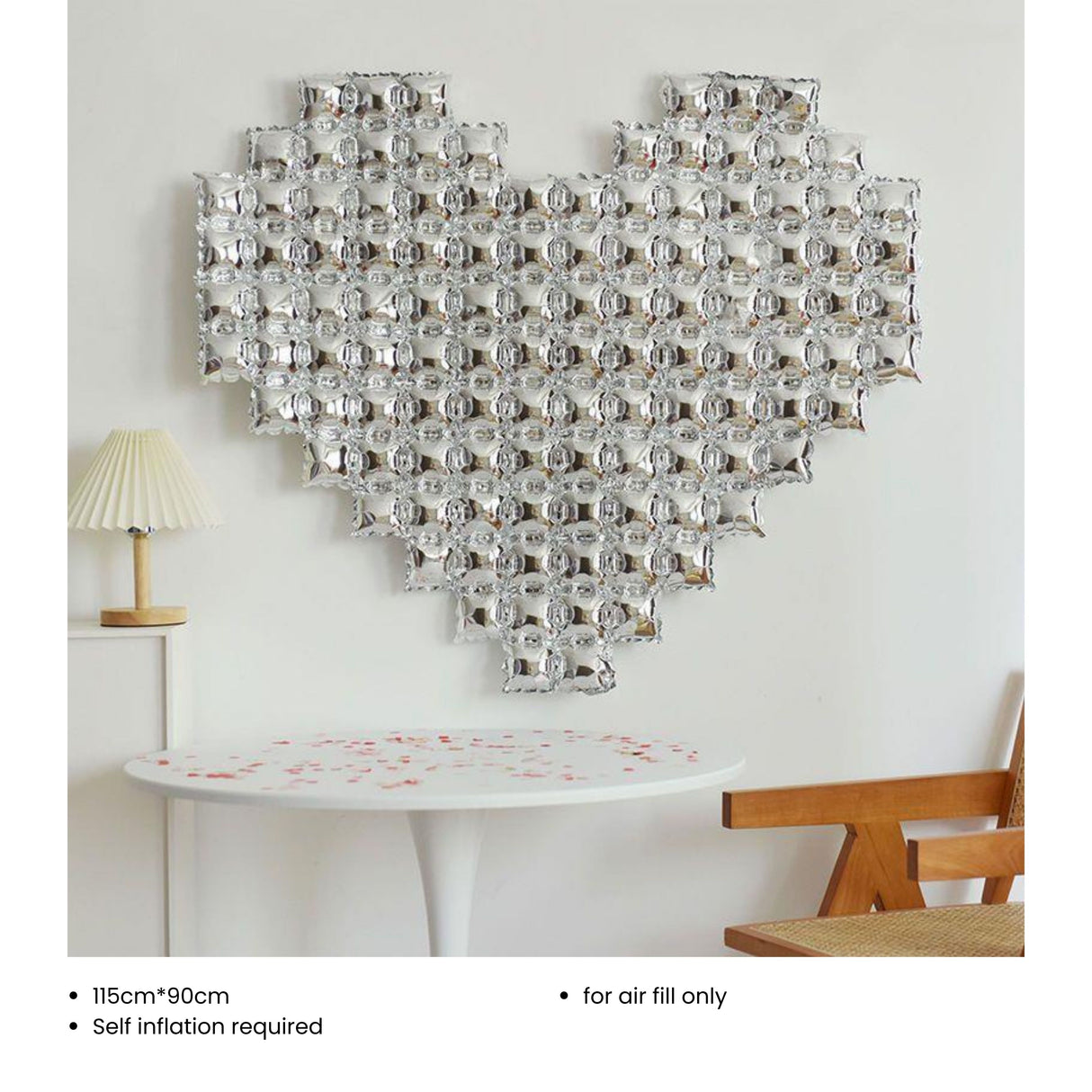 Checked Heart Shape Foil Balloon