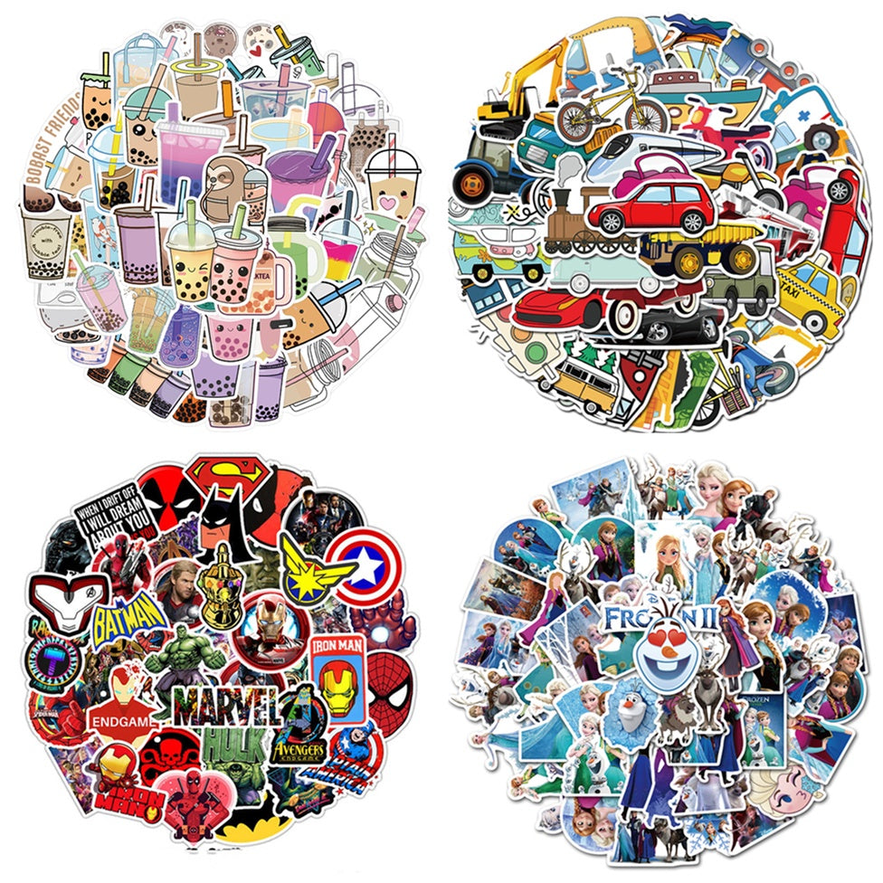 50pcs Sticker sets Cute Cartoon stickers for kids birthday goodie bag gift