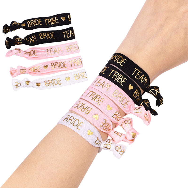 Bride to Be Team Bride Wristband Set - Green