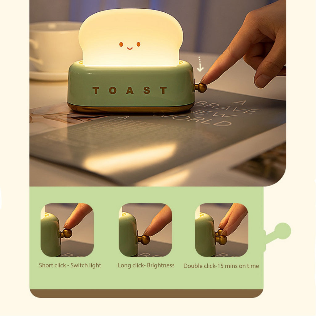 Toast Light Warm White LED Night Desk Lamp