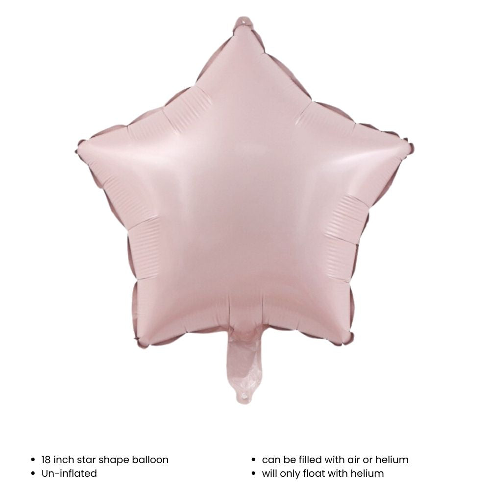 18 inch Matt Heart Star Shaped Foil Balloon