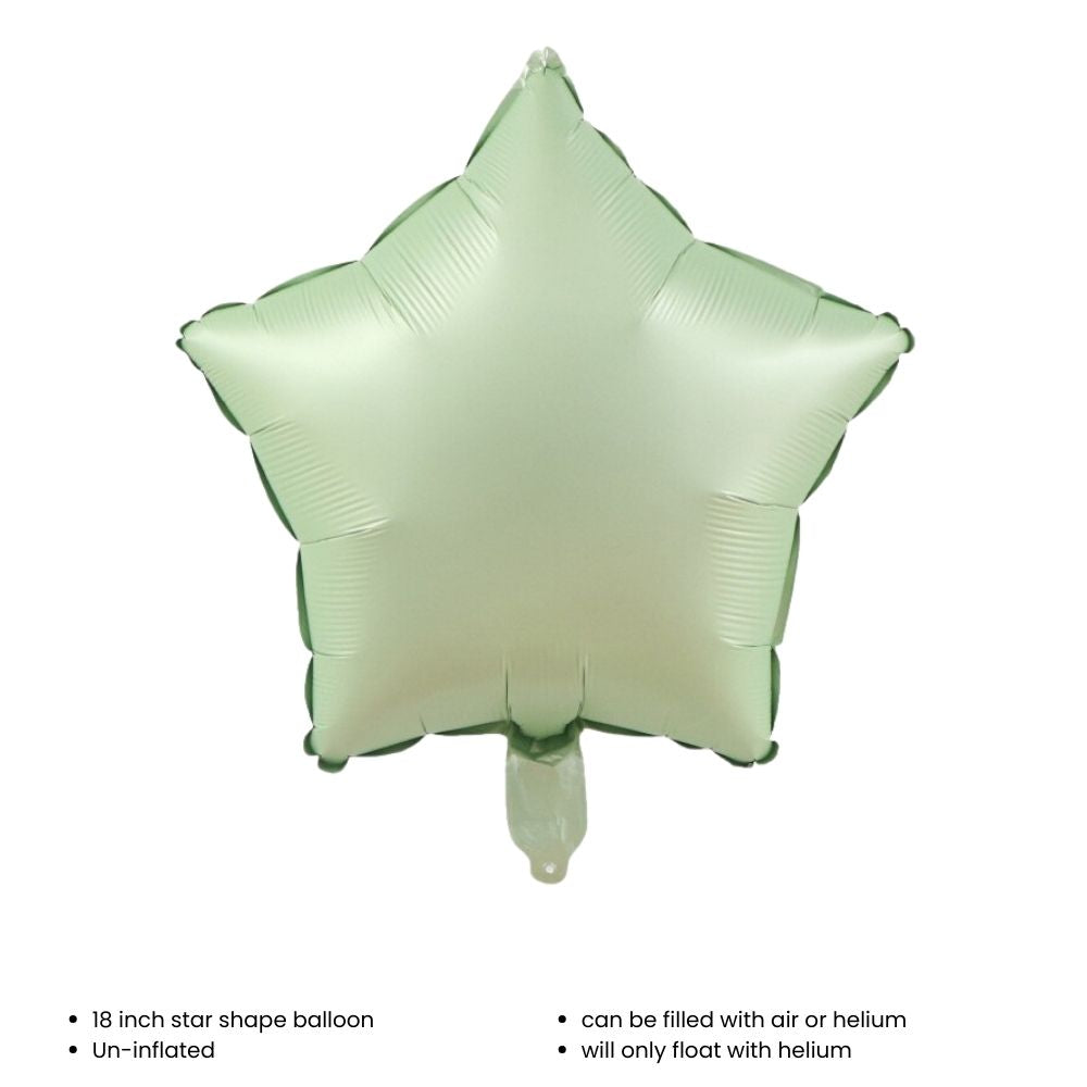 18 inch Matt Heart Star Shaped Foil Balloon