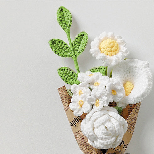 Knitted Woven Eucalyptus Leaf Handmade Flower