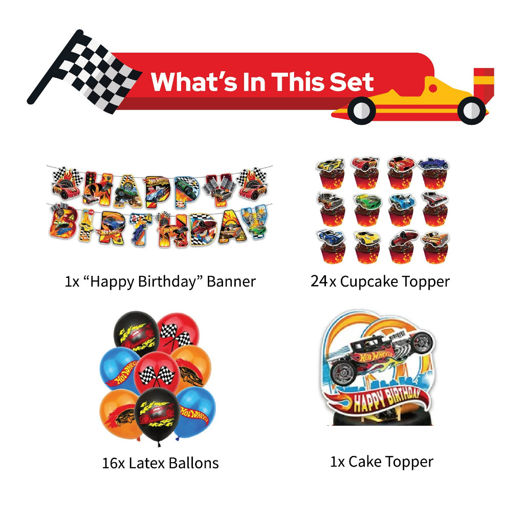 Racing Car Hot Wheels Balloon Birthday Pack