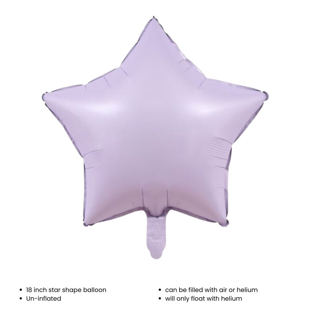 18 inch Matt Heart Star Shaped Foil Balloon