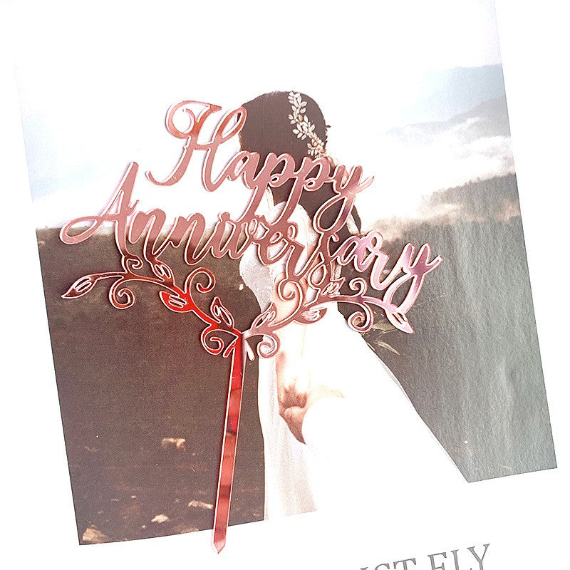 Happy Anniversary Acrylic Cake Topper for anniversary parties cake decoration