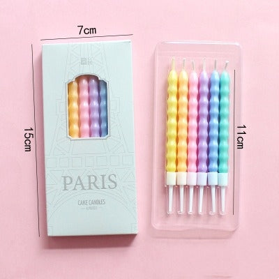 Pastel Rainbow Spiral Candles