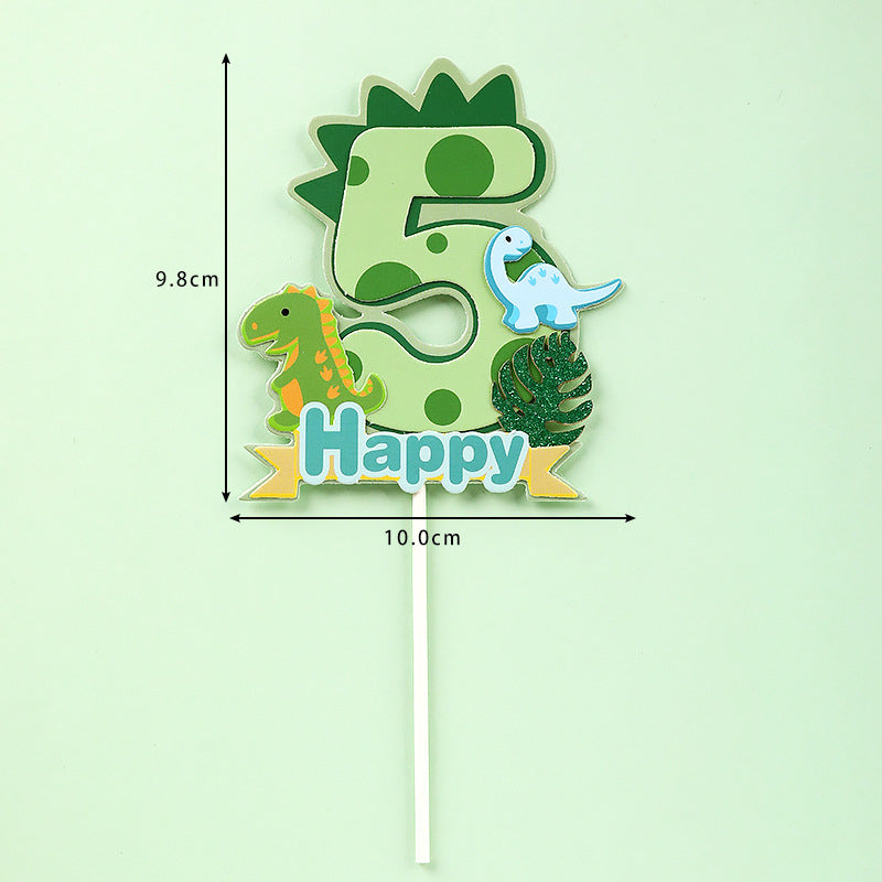 Creative Dinosaur Number Cake Topper