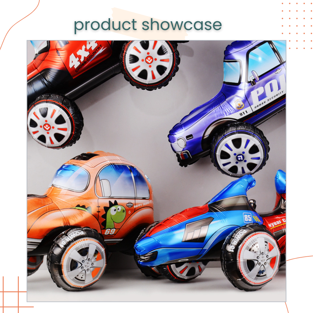 Racing Theme Standing Transportation Vehicle Foil Balloon Decoration