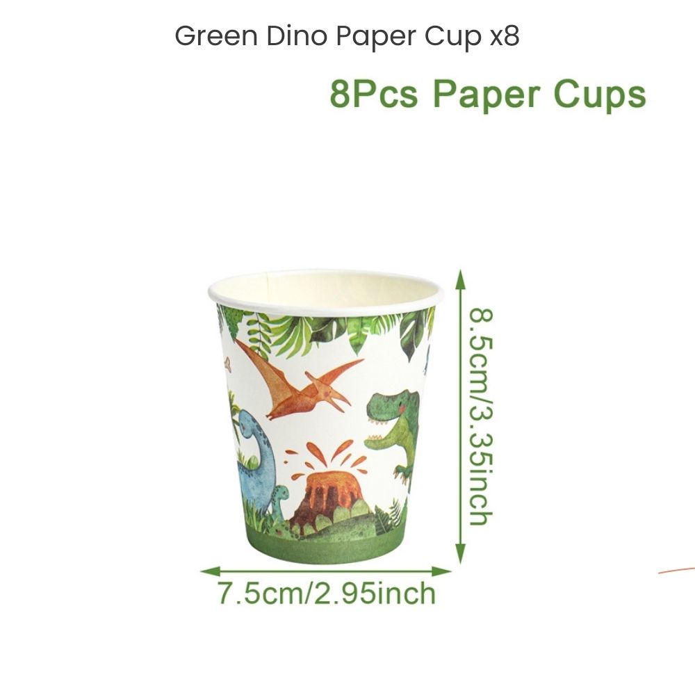 Green Dinosaur Theme Disposable Tableware Plates Cups Napkins Table Cover for birthday party