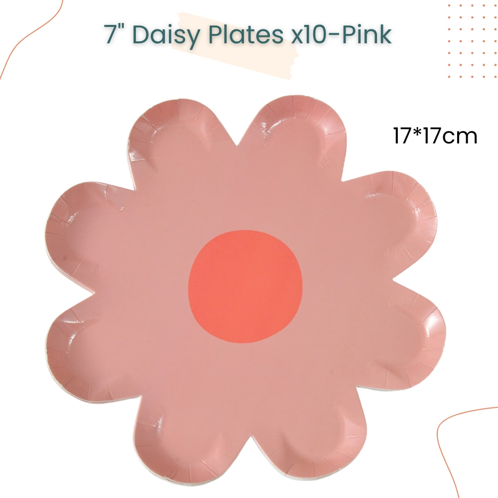 Colorful Rainbow Daisy Disposable Plates Napkins Tableware for Birthday Party