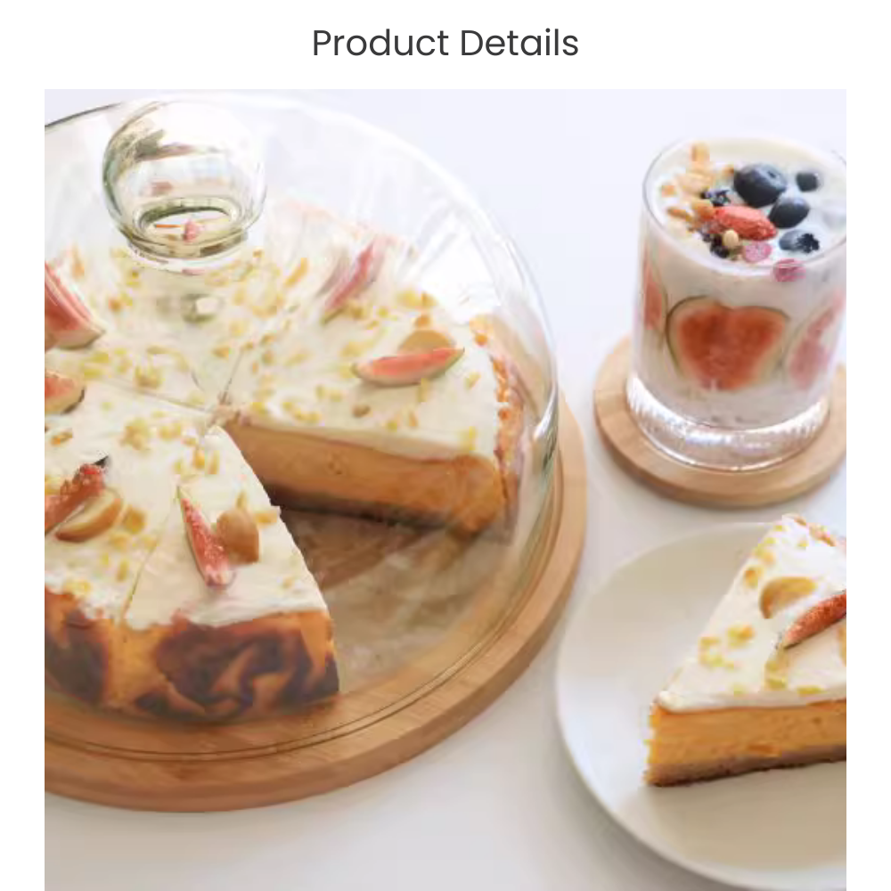 Acacia Wood Cake Stand Cake Tray With Dome for Birthday Party Wedding Event