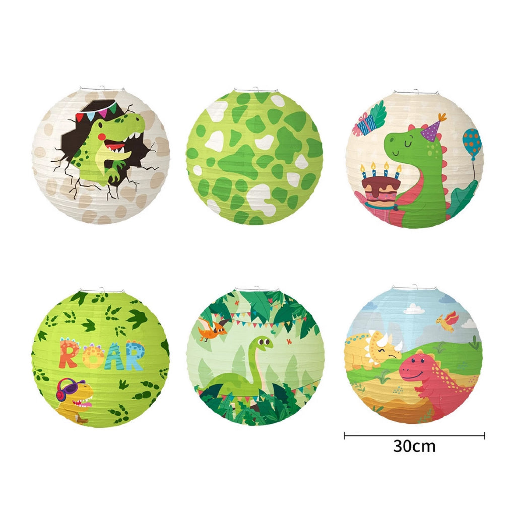 Round Paper Lantern Decoration - Dinosaur Set