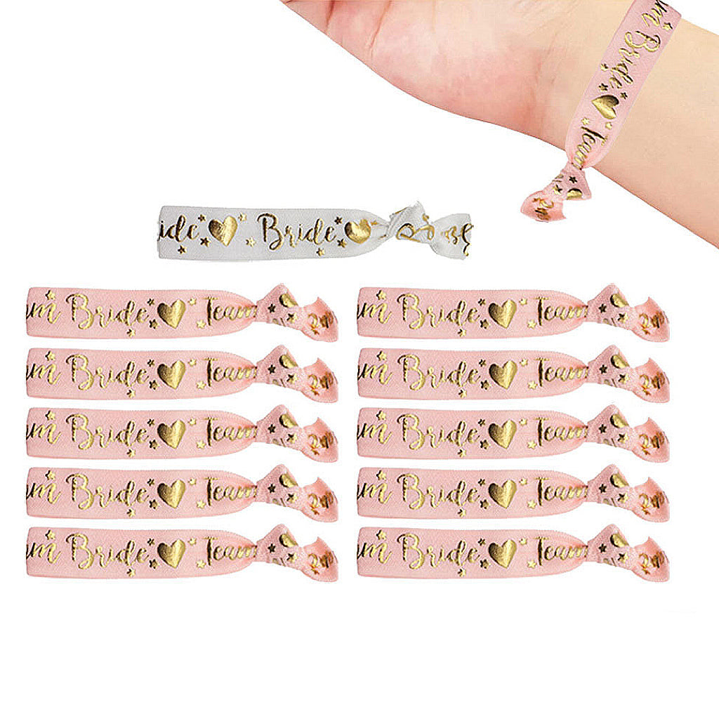 Bride to Be Team Bride Wristband Set - Pink