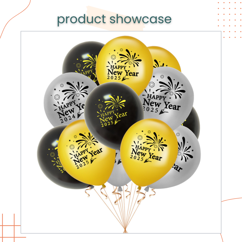Happy New Year 2025 Balloon Decoration Pack for New Year Celebrations Parties