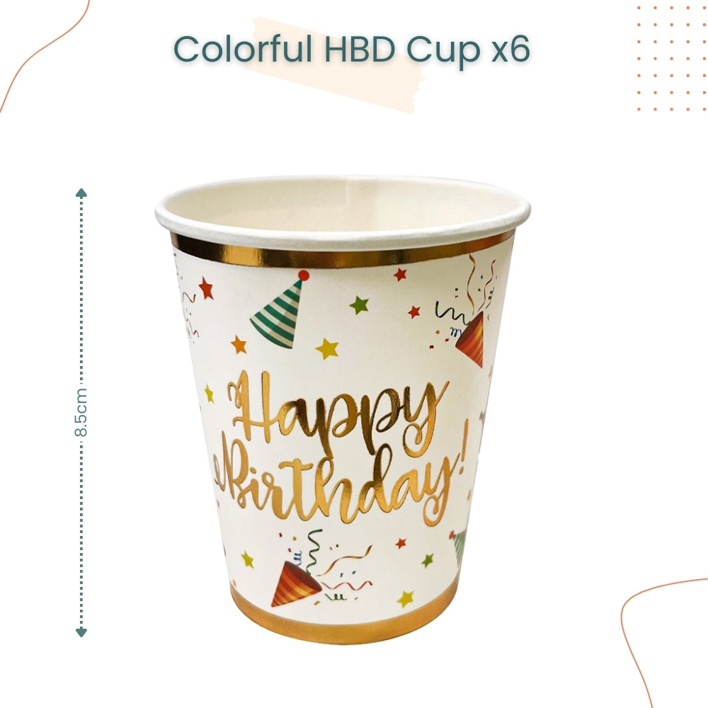 Colorful Happy Birthday Rainbow Party Hat Disposable Tableware