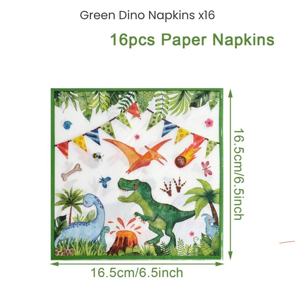 Green Dinosaur Theme Disposable Tableware Plates Cups Napkins Table Cover for birthday party