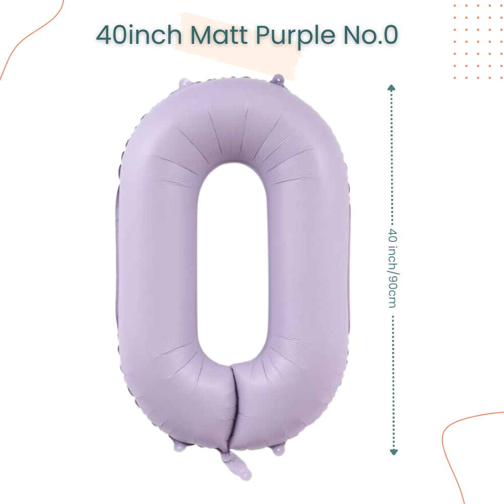 Helium Inflated - Pastel Purple Number with Mixed Foil Bouquet