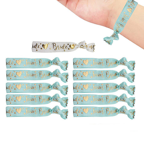 Bride to Be Team Bride Wristband Set - Green