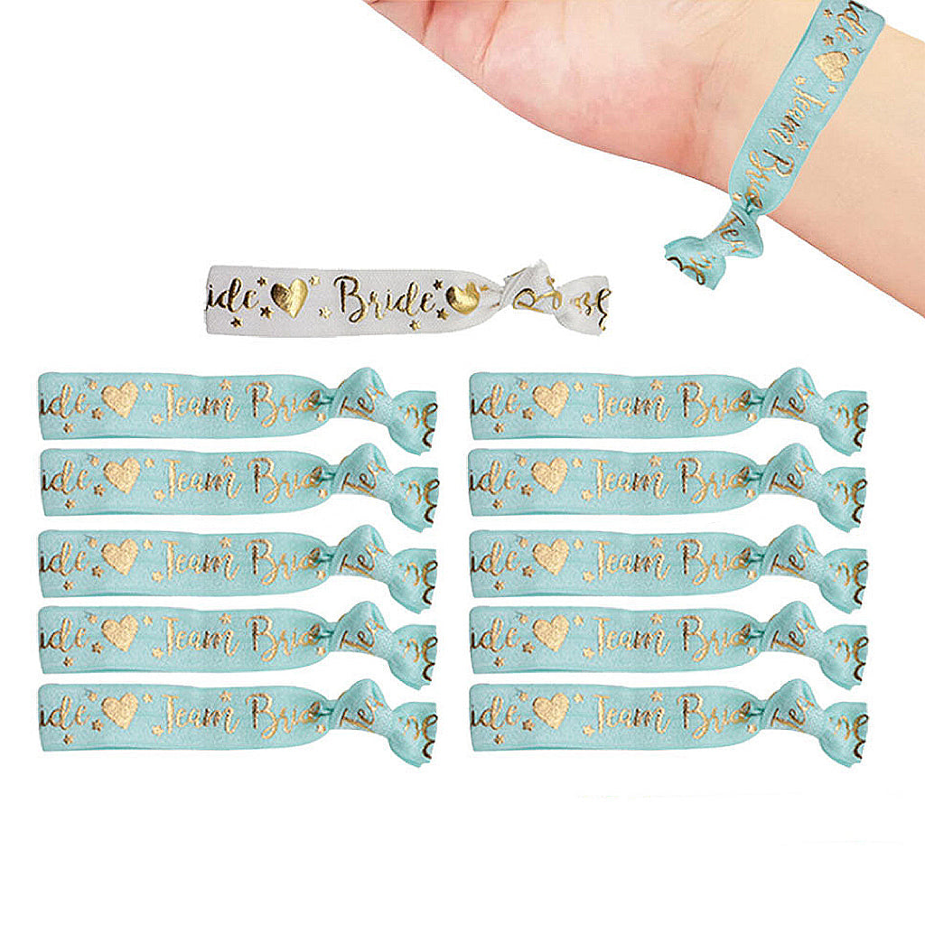 Bride to Be Team Bride Wristband Set - Green