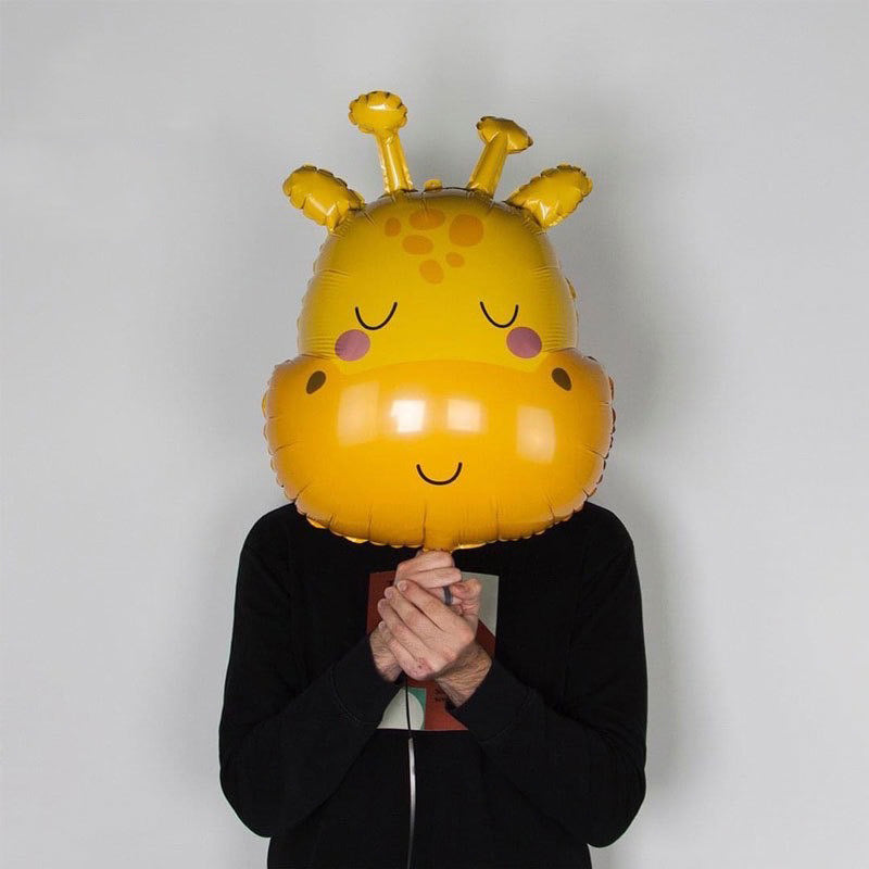 Large Cartoon Animal Head Foil Balloon Individual