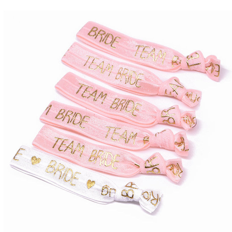 Bride to Be Team Bride Wristband Set - Pink