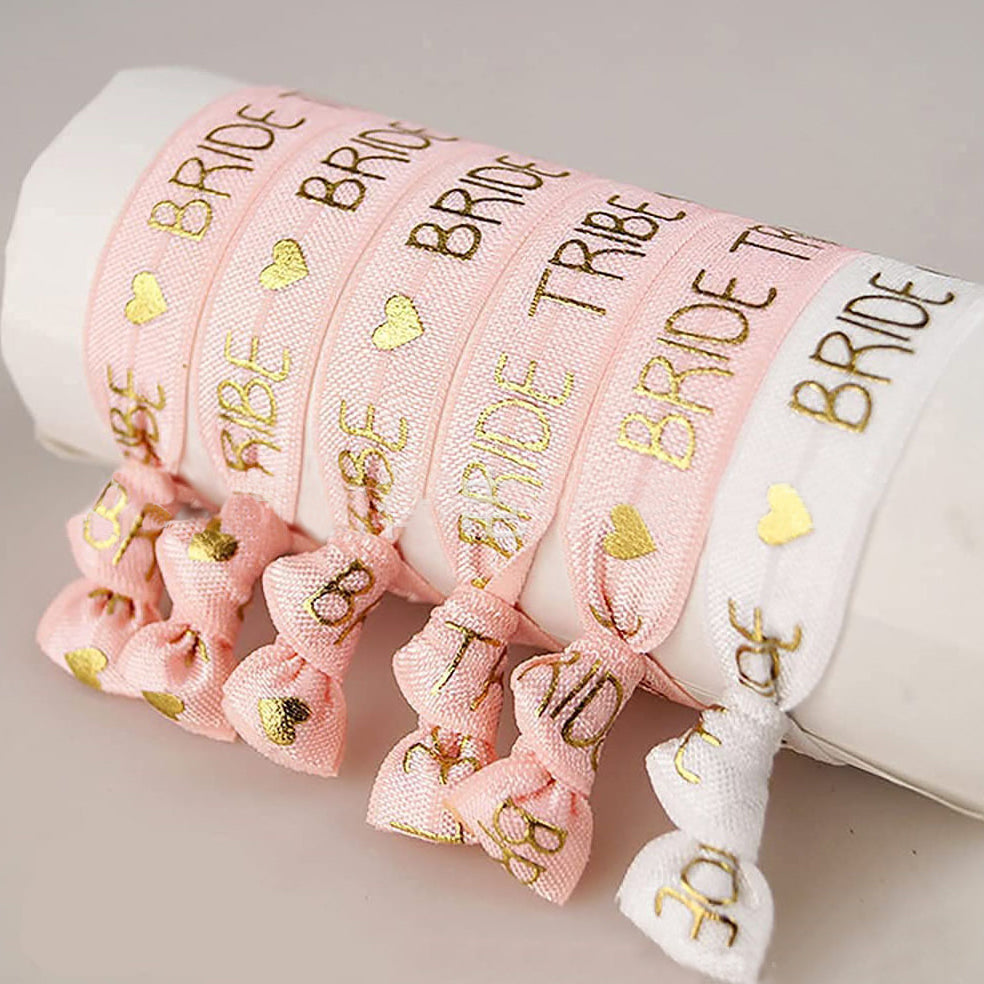 Bride to Be Team Bride Wristband Set - White