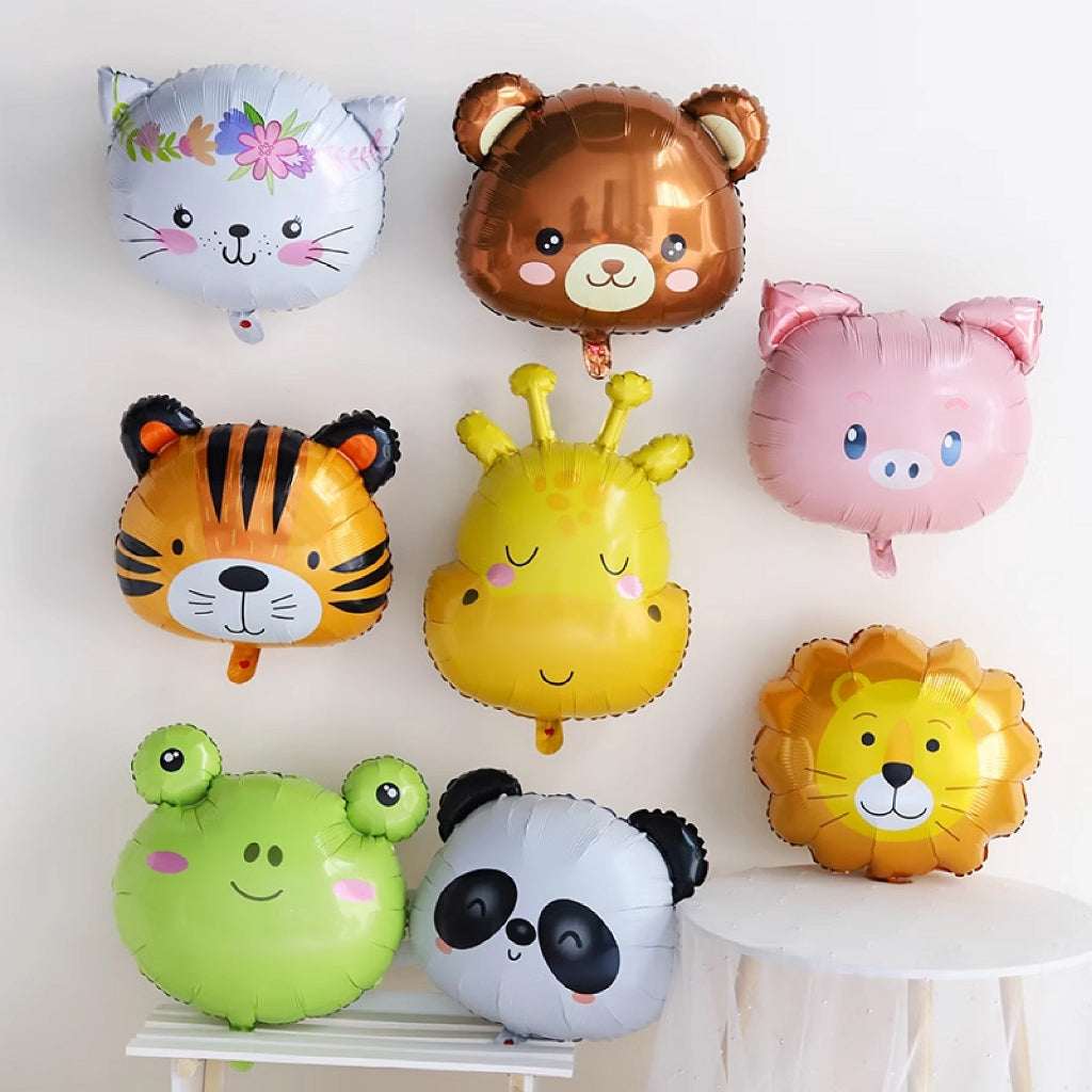 Large Cartoon Animal Head Foil Balloon Individual