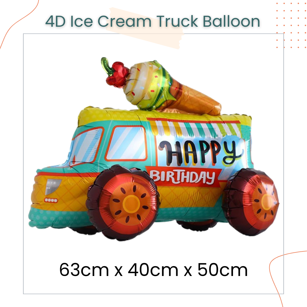 4D Standing Transportation Vehicle Foil Balloon Decoration for Birthday Party Event Celebration