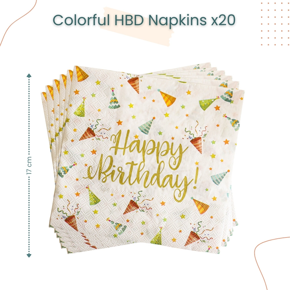 Colorful Happy Birthday Rainbow Party Hat Disposable Tableware