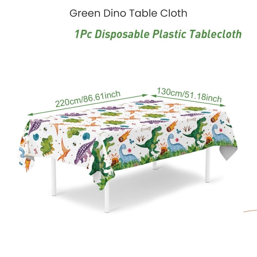 Green Dinosaur Theme Disposable Tableware Plates Cups Napkins Table Cover for birthday party