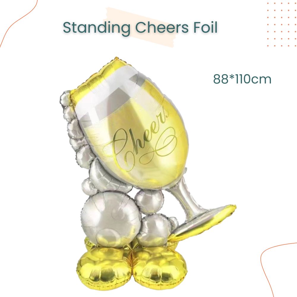 Happy New Year Theme Cheers Standing Foil Balloon