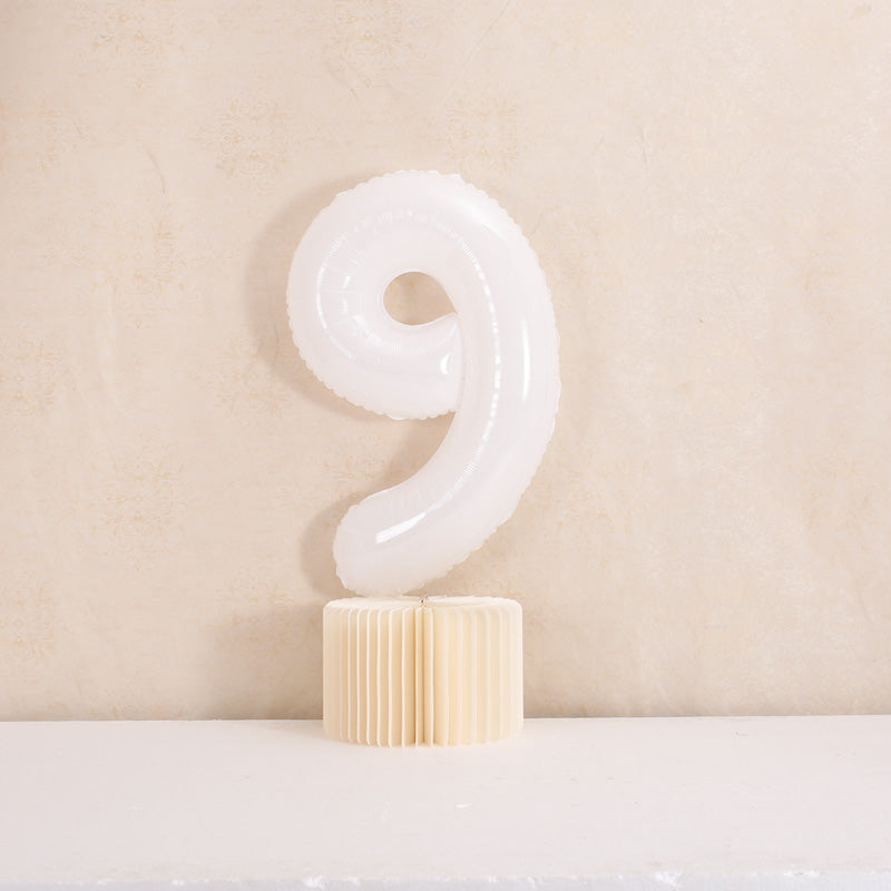 40 inch White Giant Number Foil Balloon