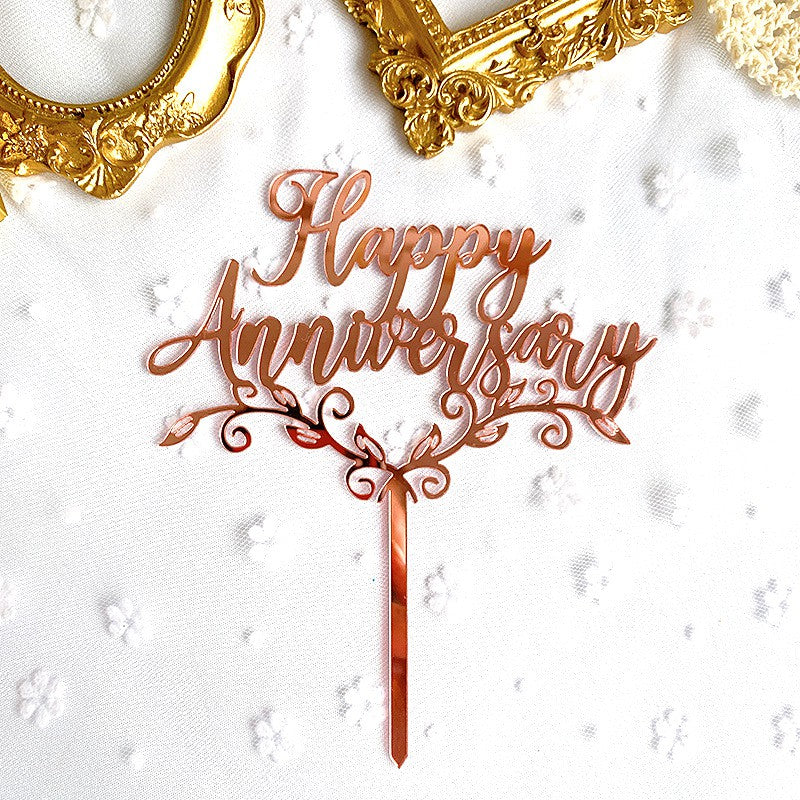 Happy Anniversary Acrylic Cake Topper for anniversary parties cake decoration