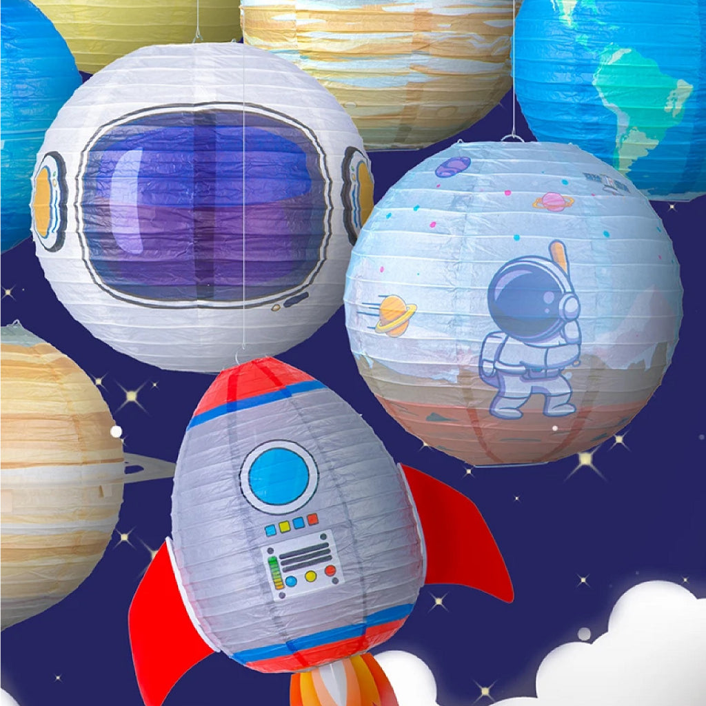 Round Paper Lantern Decoration - Outer Space Set